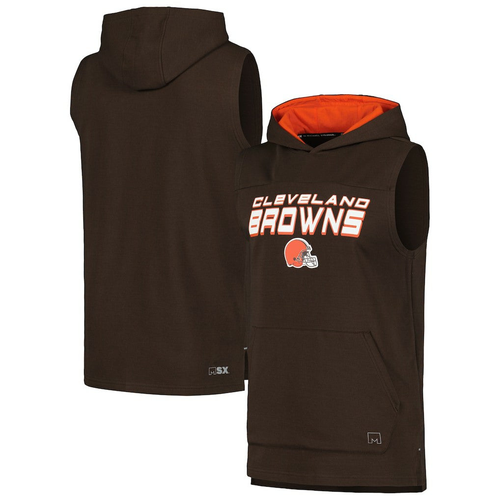 MSX by Michael Strahan Captain Sleeveless Hoodie T-Shirt - Cleveland Browns