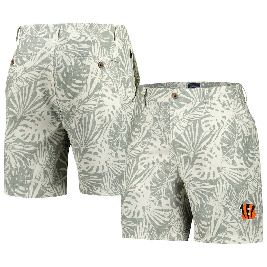 Margaritaville Sandwashed Monstera Print Amphib Shorts - Cincinnati Bengals