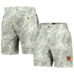 Margaritaville Sandwashed Monstera Print Amphib Shorts - Cincinnati Bengals