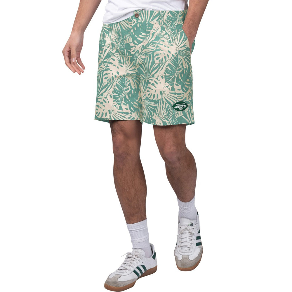 Margaritaville Sandwashed Monstera Print Amphib Shorts - New York Jets