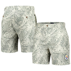 Margaritaville Sandwashed Monstera Print Amphib Shorts - Pittsburgh Steelers