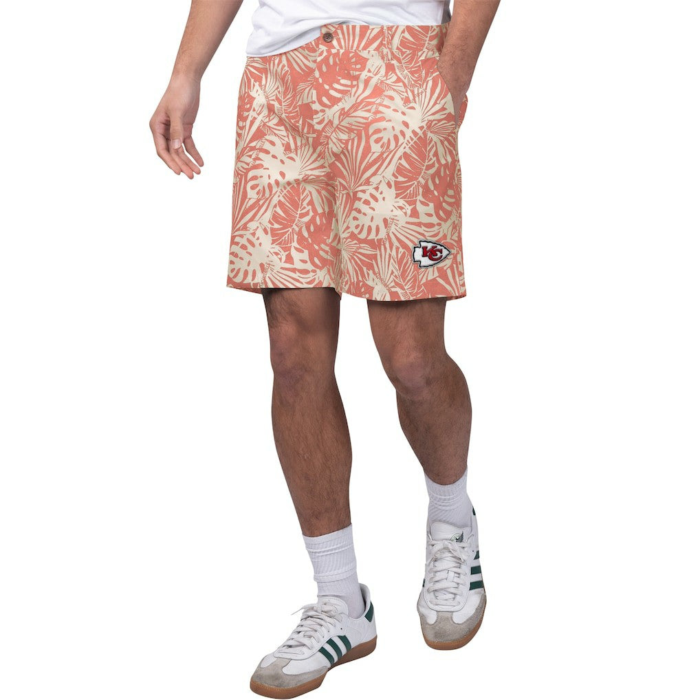 Margaritaville Sandwashed Monstera Print Amphib Shorts - Kansas City Chiefs