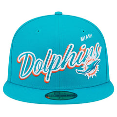 Script Sided 59FIFTY Fitted Hat - Miami Dolphins