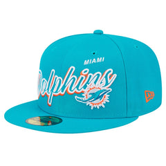 Script Sided 59FIFTY Fitted Hat - Miami Dolphins
