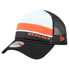 Sport Night Color Block 9FORTY A-Frame Trucker Adjustable Hat - Cincinnati Bengals