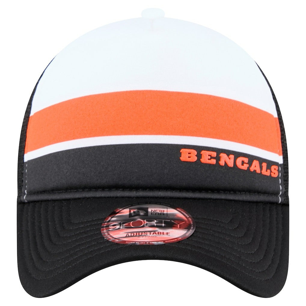 Sport Night Color Block 9FORTY A-Frame Trucker Adjustable Hat - Cincinnati Bengals