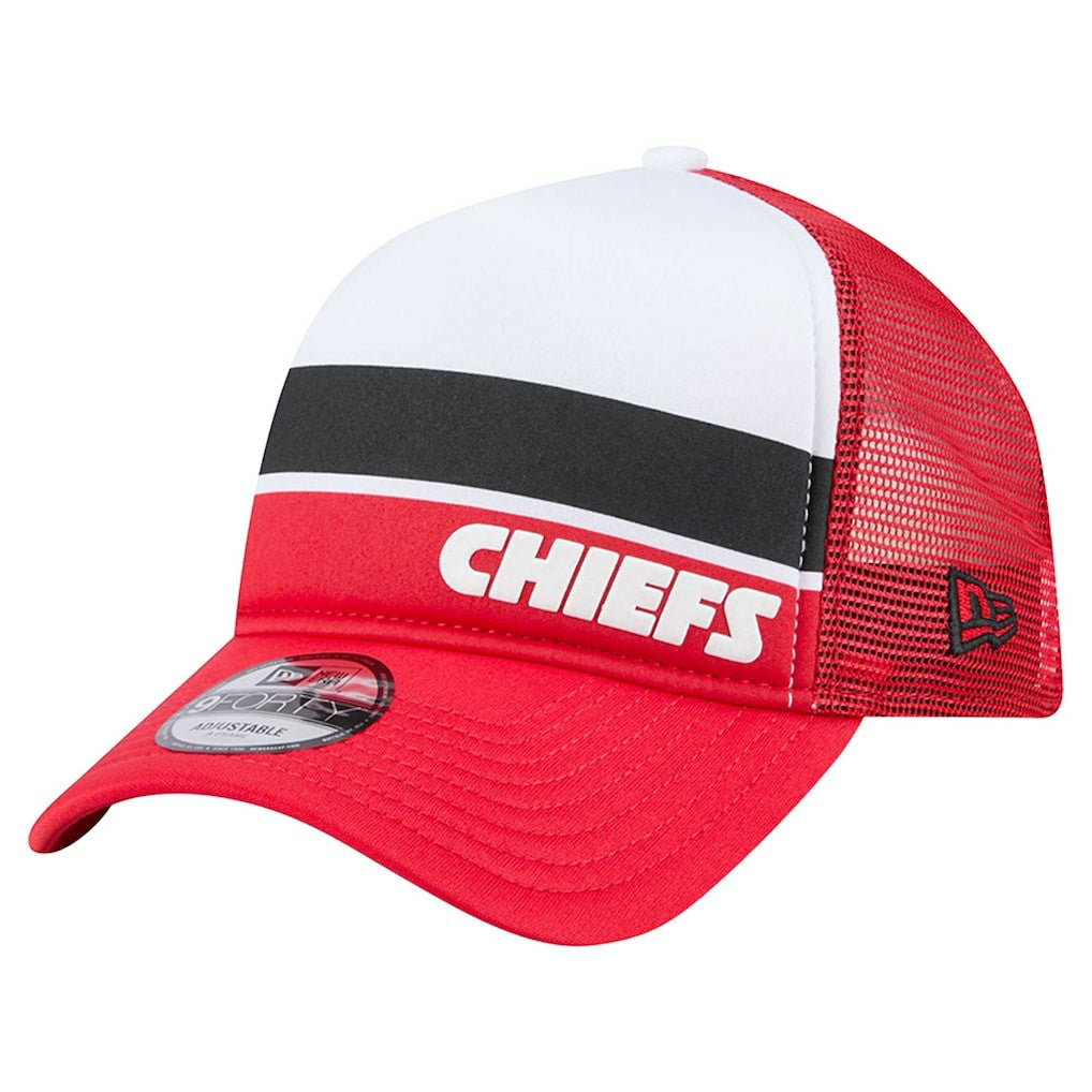 Sport Night Color Block 9FORTY A-Frame Trucker Adjustable Hat - Kansas City Chiefs