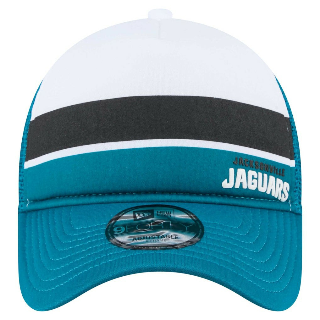 Color-Block 9FORTY A-Frame Trucker Adjustable Hat - Jacksonville Jaguars
