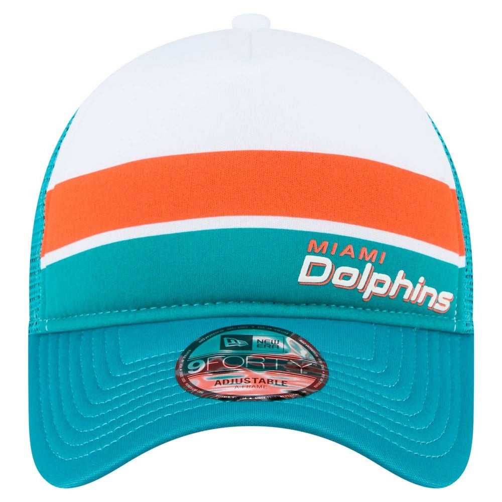 Color-Block 9FORTY A-Frame Trucker Adjustable Hat - Miami Dolphins