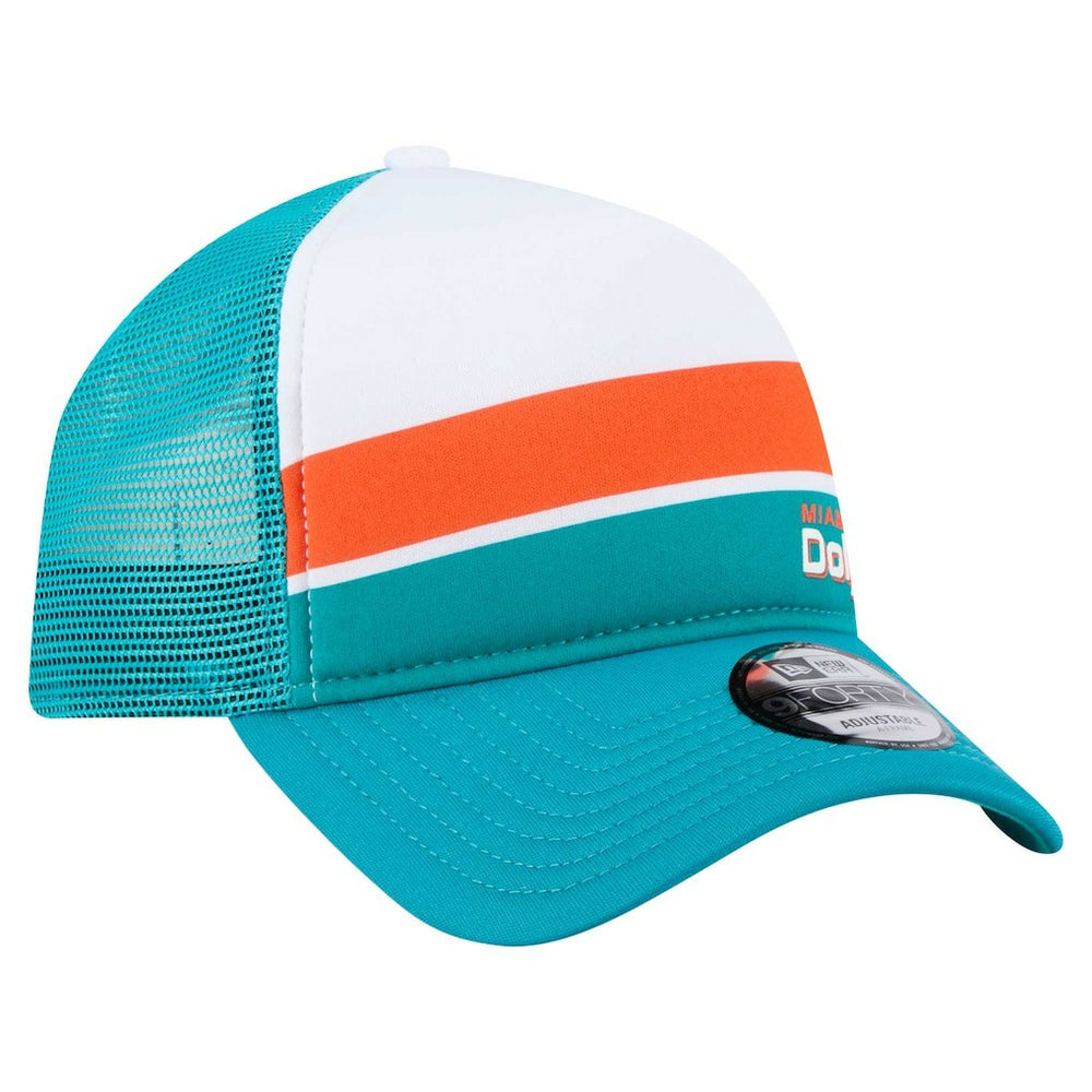 Color-Block 9FORTY A-Frame Trucker Adjustable Hat - Miami Dolphins