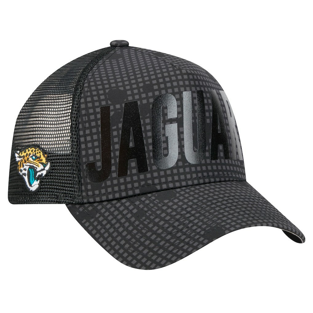 Midnight Ink Tonal Text A-Frame Trucker 9FORTY Adjustable Hat - Jacksonville Jaguars