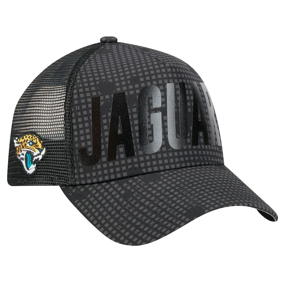 Midnight Ink Tonal Text A-Frame Trucker 9FORTY Adjustable Hat - Jacksonville Jaguars