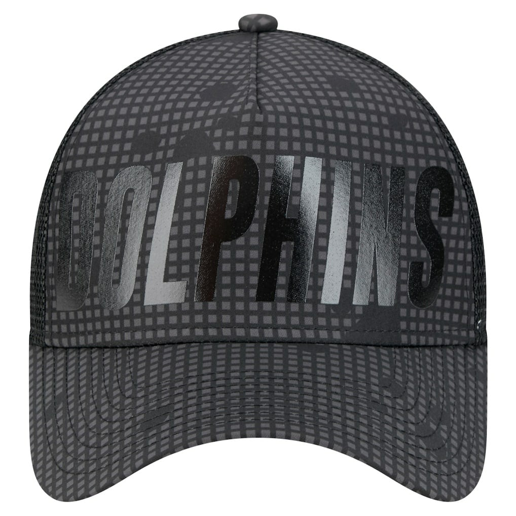 Midnight Ink Tonal Text A-Frame Trucker 9FORTY Adjustable Hat - Miami Dolphins