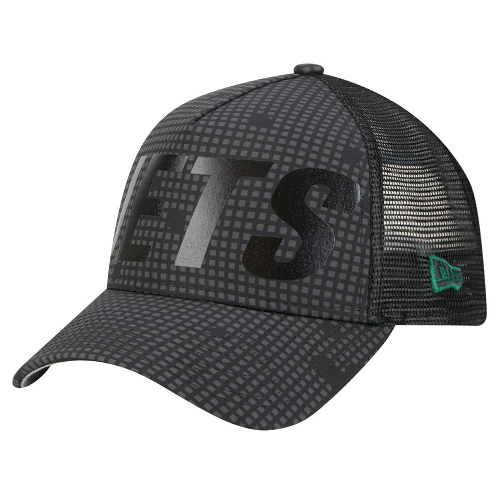 Throwback Midnight Ink Tonal Text A-Frame Trucker 9FORTY Adjustable Hat - New York Jets
