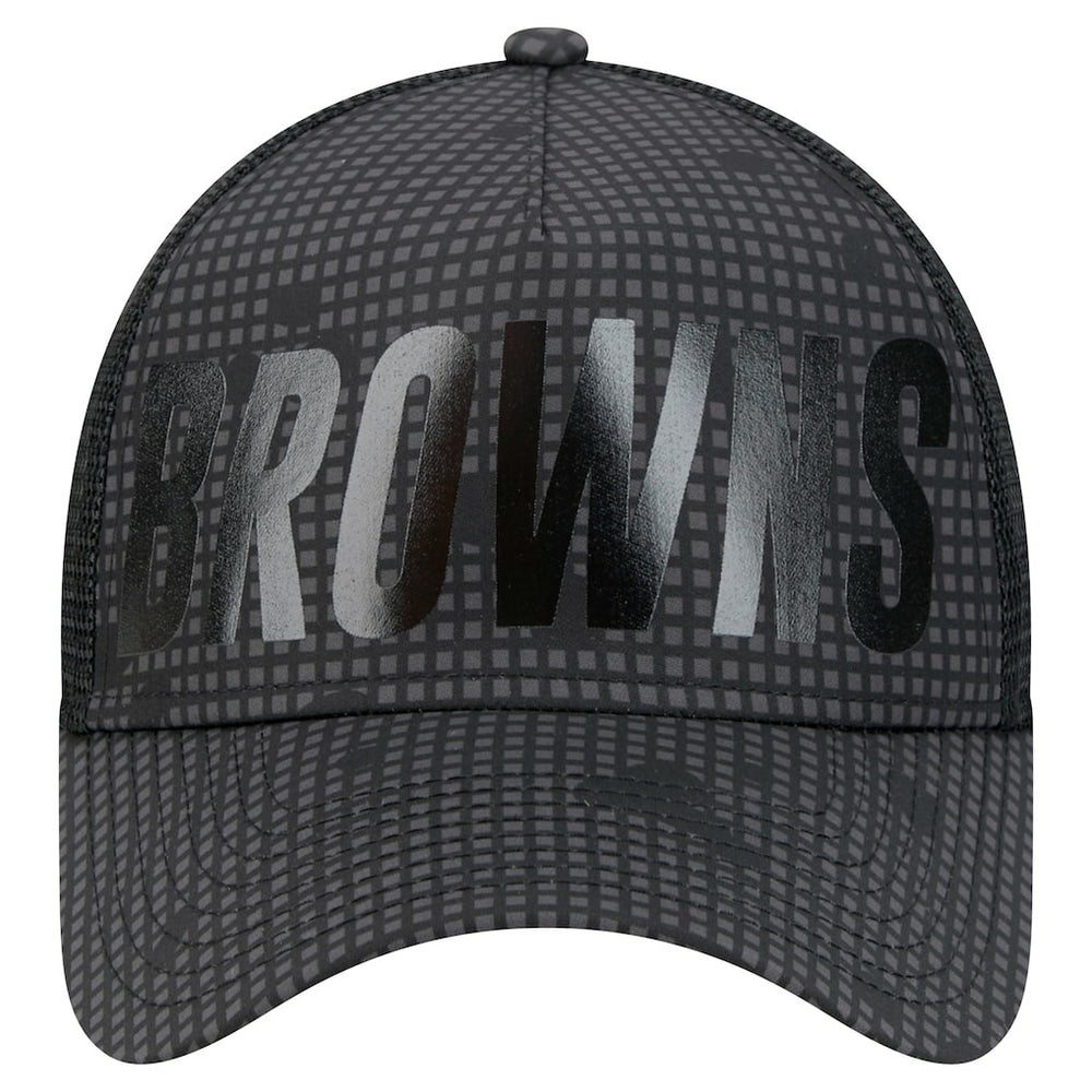 Throwback Midnight Ink Tonal Text A-Frame Trucker 9FORTY Adjustable Hat - Cleveland Browns