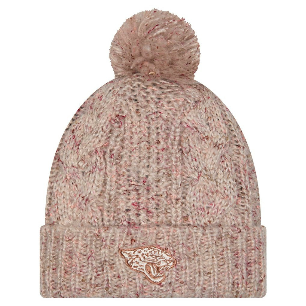 Women's Trendy Tone Cuffed Knit Hat with Pom - Jacksonville Jaguars