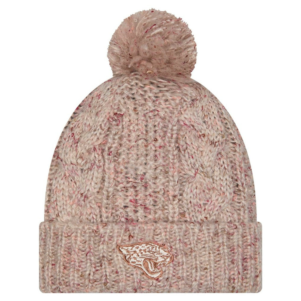 Women's Trendy Tone Cuffed Knit Hat with Pom - Jacksonville Jaguars
