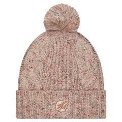 Women's Trendy Tone Cuffed Knit Hat with Pom - Miami Dolphins