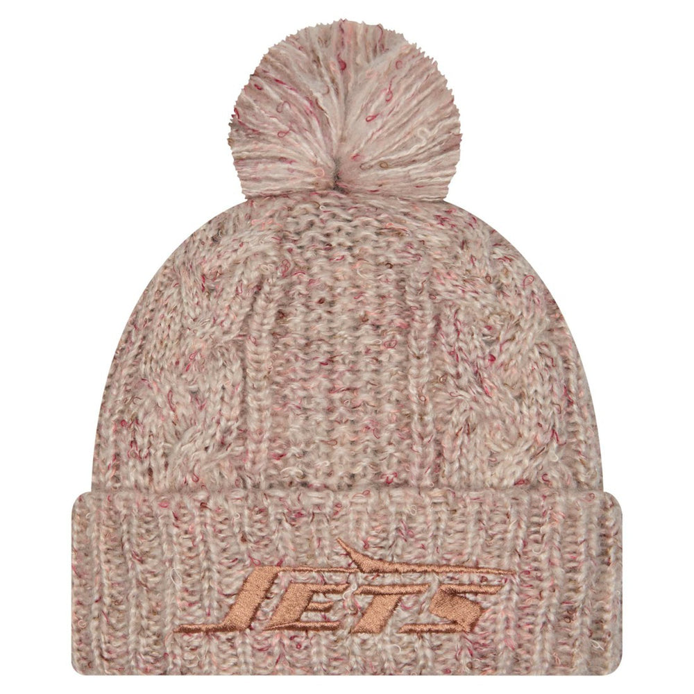 Women's Trendy Tone Cuffed Knit Hat with Pom - New York Jets