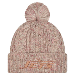 Women's Trendy Tone Cuffed Knit Hat with Pom - New York Jets