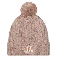 Women's Trendy Tone Cuffed Knit Hat with Pom - Cincinnati Bengals