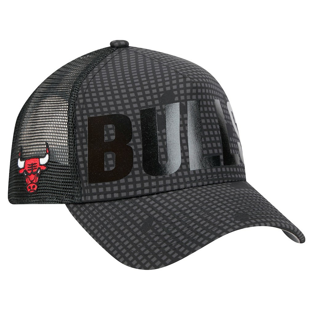 NBA Chicago Bulls Male Adult Midnight Ink Tonal A-Frame Trucker 9FORTY Adjustable Hat