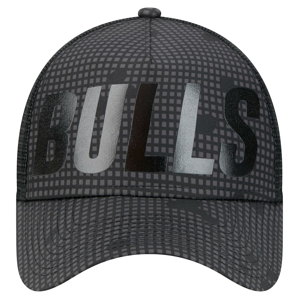 NBA Chicago Bulls Male Adult Midnight Ink Tonal A-Frame Trucker 9FORTY Adjustable Hat