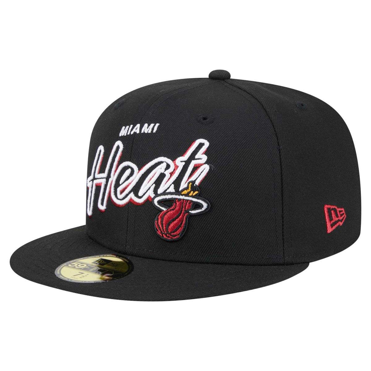NBA Miami Heat Sport Night Script Sided 59FIFTY Fitted Hat