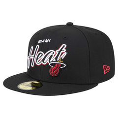 NBA Miami Heat Sport Night Script Sided 59FIFTY Fitted Hat