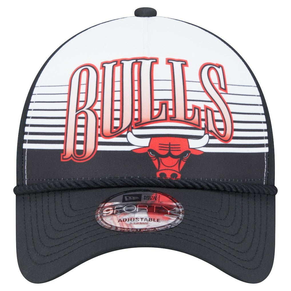 NBA  Chicago Bulls Black Throwback Gradient A-Frame 9FORTY Adjustable Hat