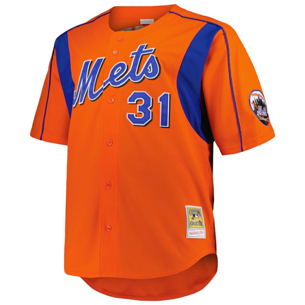 MLB Mike Piazza New York Mets Mitchell & Ness Big & Tall Cooperstown Mesh Batting Practice Jersey