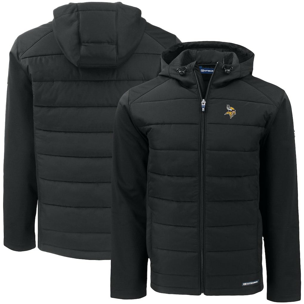 Cutter & Buck Big & Tall Evoke Hybrid Eco Softshell Recycled Full-Zip Hooded Jacket - Minnesota Vikings