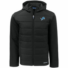 Cutter & Buck Big & Tall Evoke Hybrid Eco Softshell Recycled Full-Zip Hooded Jacket - Detroit Lions