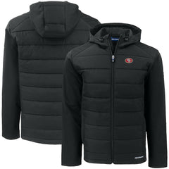 Cutter & Buck Big & Tall Evoke Hybrid Eco Softshell Recycled Full-Zip Hooded Jacket - San Francisco 49ers