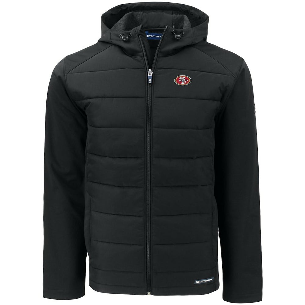 Cutter & Buck Big & Tall Evoke Hybrid Eco Softshell Recycled Full-Zip Hooded Jacket - San Francisco 49ers