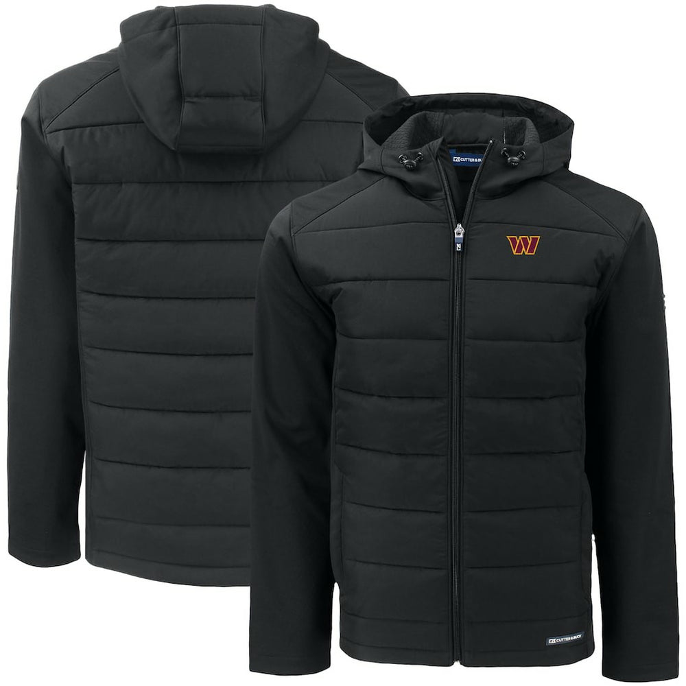 Cutter & Buck Big & Tall Evoke Hybrid Eco Softshell Recycled Full-Zip Hooded Jacket - Washington Commanders