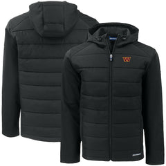 Cutter & Buck Big & Tall Evoke Hybrid Eco Softshell Recycled Full-Zip Hooded Jacket - Washington Commanders