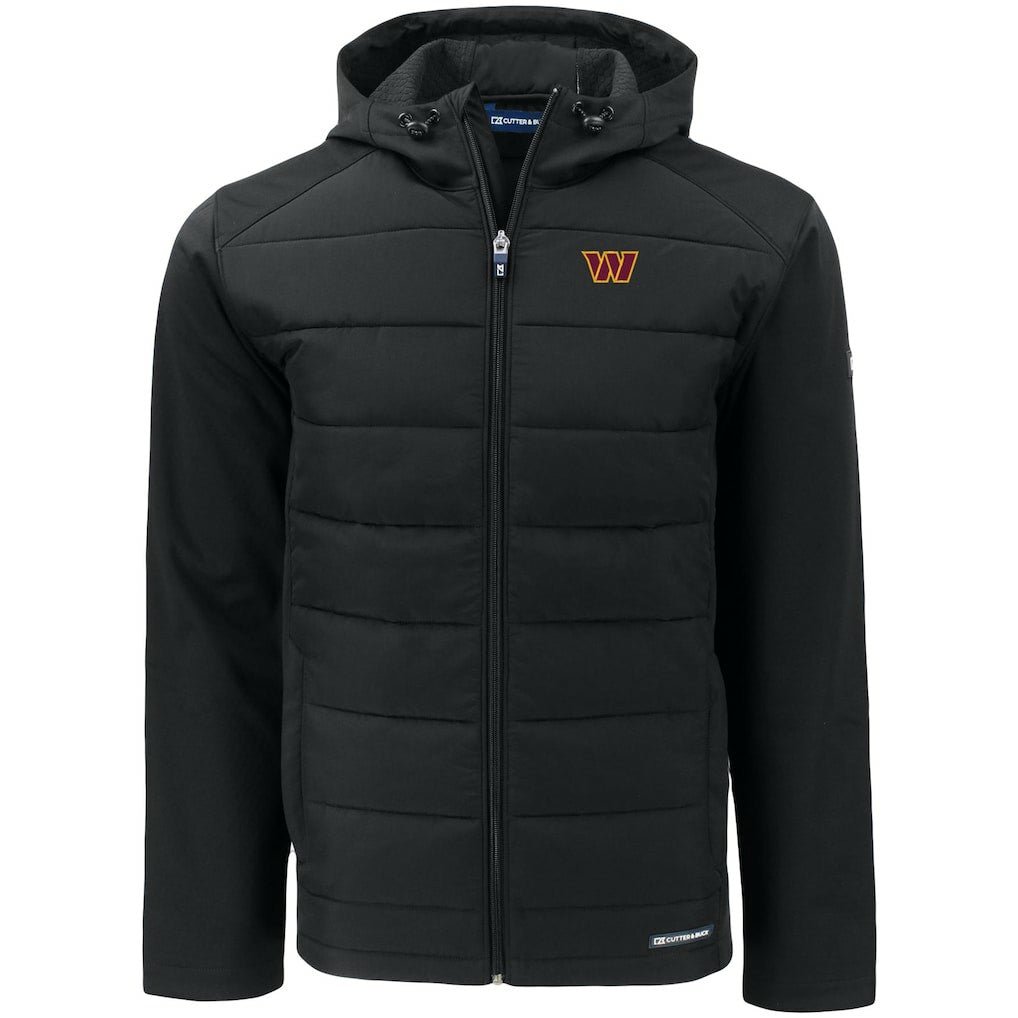 Cutter & Buck Big & Tall Evoke Hybrid Eco Softshell Recycled Full-Zip Hooded Jacket - Washington Commanders