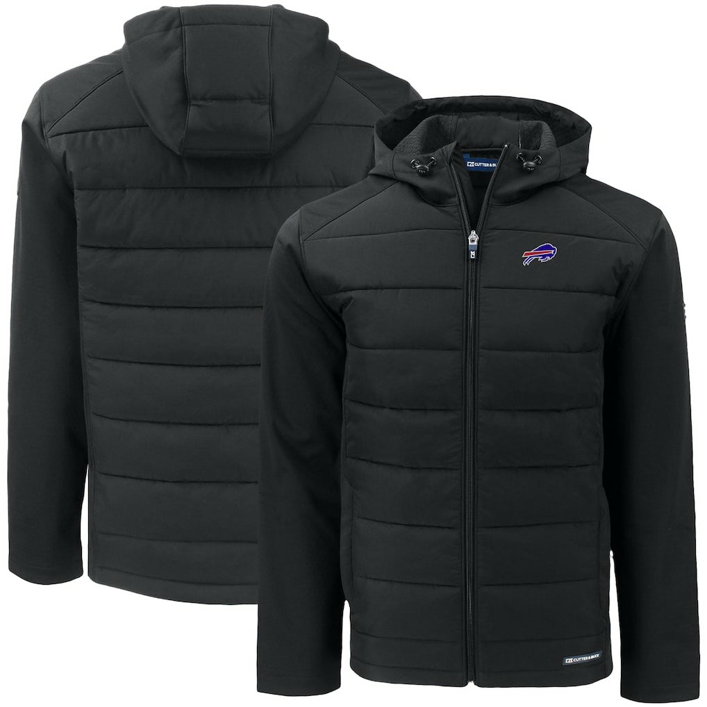 Cutter & Buck Big & Tall Evoke Hybrid Eco Softshell Recycled Full-Zip Hooded Jacket - Buffalo Bills