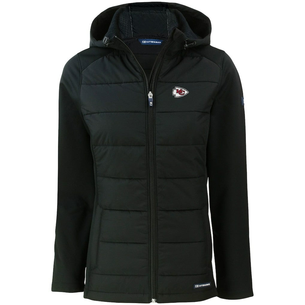 Cutter & Buck Women's Evoke PrimaLoft Hybrid Eco Softshell Recycled Full-Zip Hooded Jacket - Kansas City Chiefs