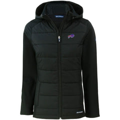 Cutter & Buck Women's Evoke PrimaLoft Hybrid Eco Softshell Recycled Full-Zip Hooded Jacket - Buffalo Bills