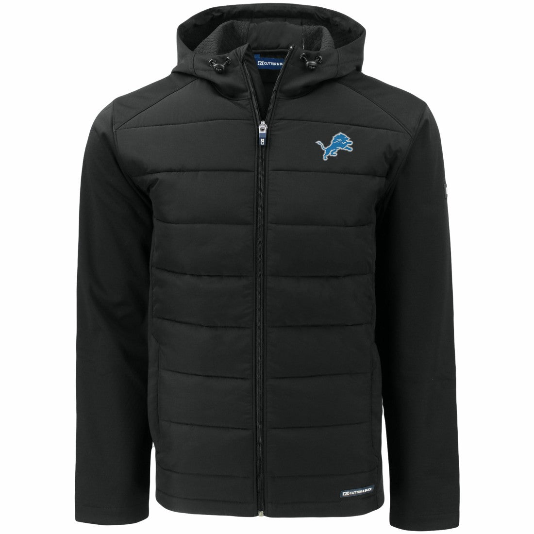 Cutter & Buck Evoke PrimaLoft Hybrid Eco Softshell Recycled Full-Zip Hooded Jacket - Detroit Lions