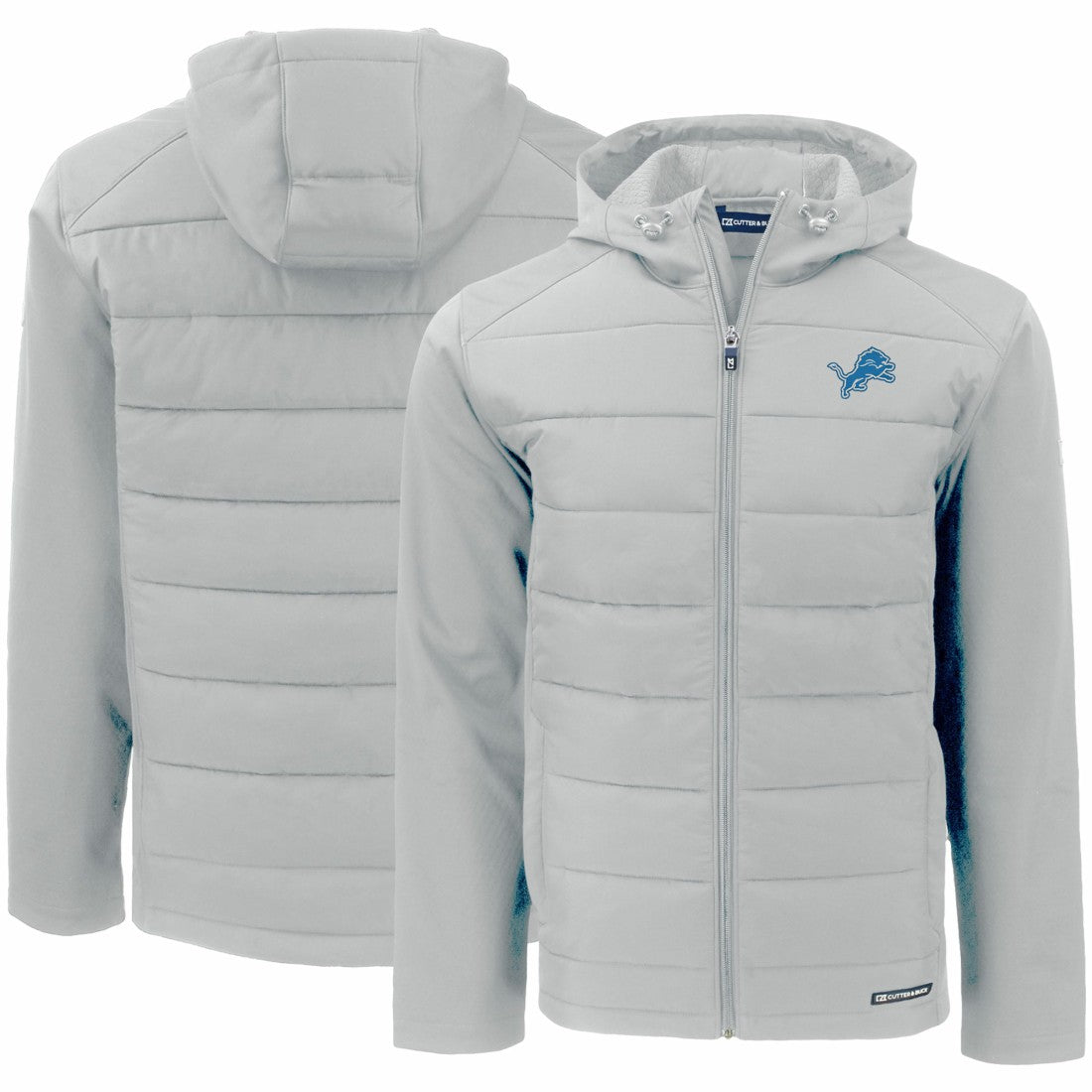 Cutter & Buck Evoke PrimaLoft Hybrid Eco Softshell Recycled Full-Zip Hooded Jacket - Detroit Lions