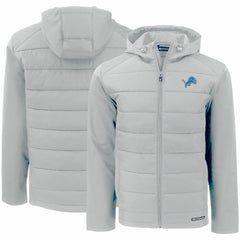 Cutter & Buck Evoke PrimaLoft Hybrid Eco Softshell Recycled Full-Zip Hooded Jacket - Detroit Lions