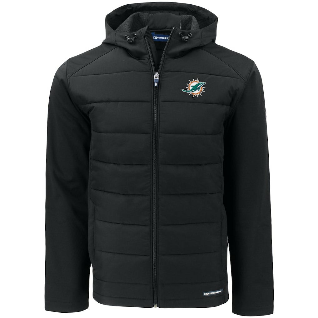 Cutter & Buck Evoke PrimaLoft Hybrid Eco Softshell Recycled Full-Zip Hooded Jacket - Miami Dolphins