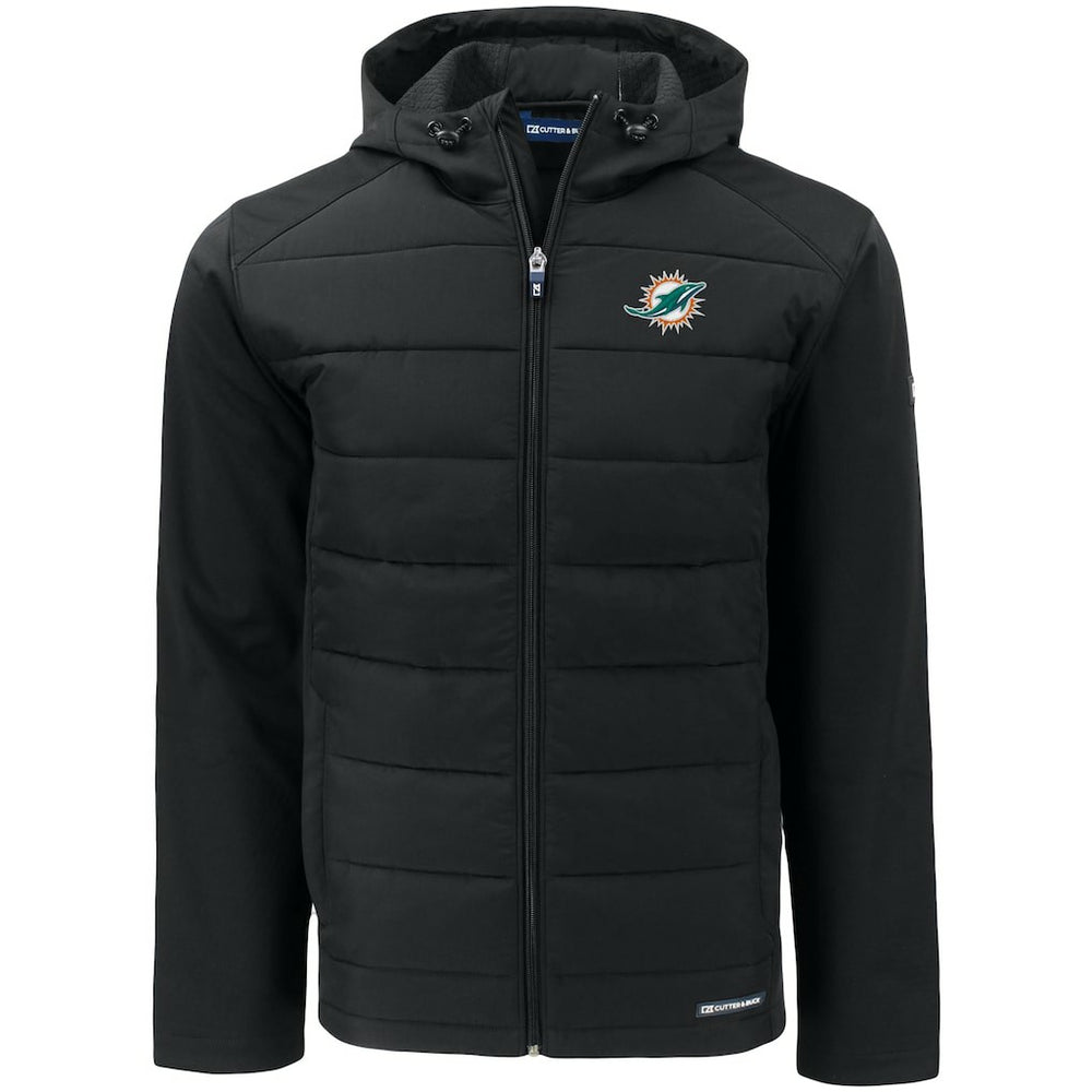 Cutter & Buck Evoke PrimaLoft Hybrid Eco Softshell Recycled Full-Zip Hooded Jacket - Miami Dolphins
