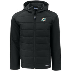 Cutter & Buck Evoke PrimaLoft Hybrid Eco Softshell Recycled Full-Zip Hooded Jacket - Miami Dolphins