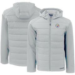 Cutter & Buck Evoke PrimaLoft Hybrid Eco Softshell Recycled Full-Zip Hooded Jacket - Pittsburgh Steelers