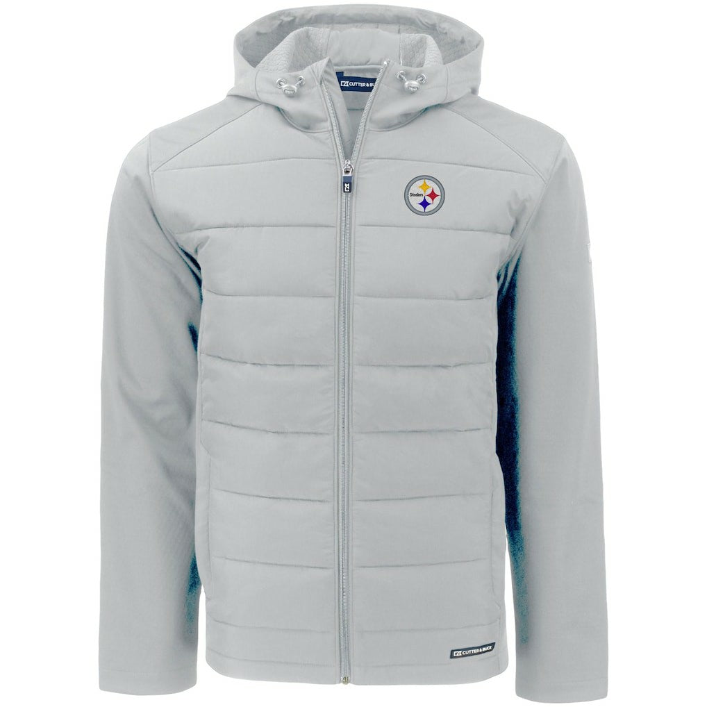 Cutter & Buck Evoke PrimaLoft Hybrid Eco Softshell Recycled Full-Zip Hooded Jacket - Pittsburgh Steelers