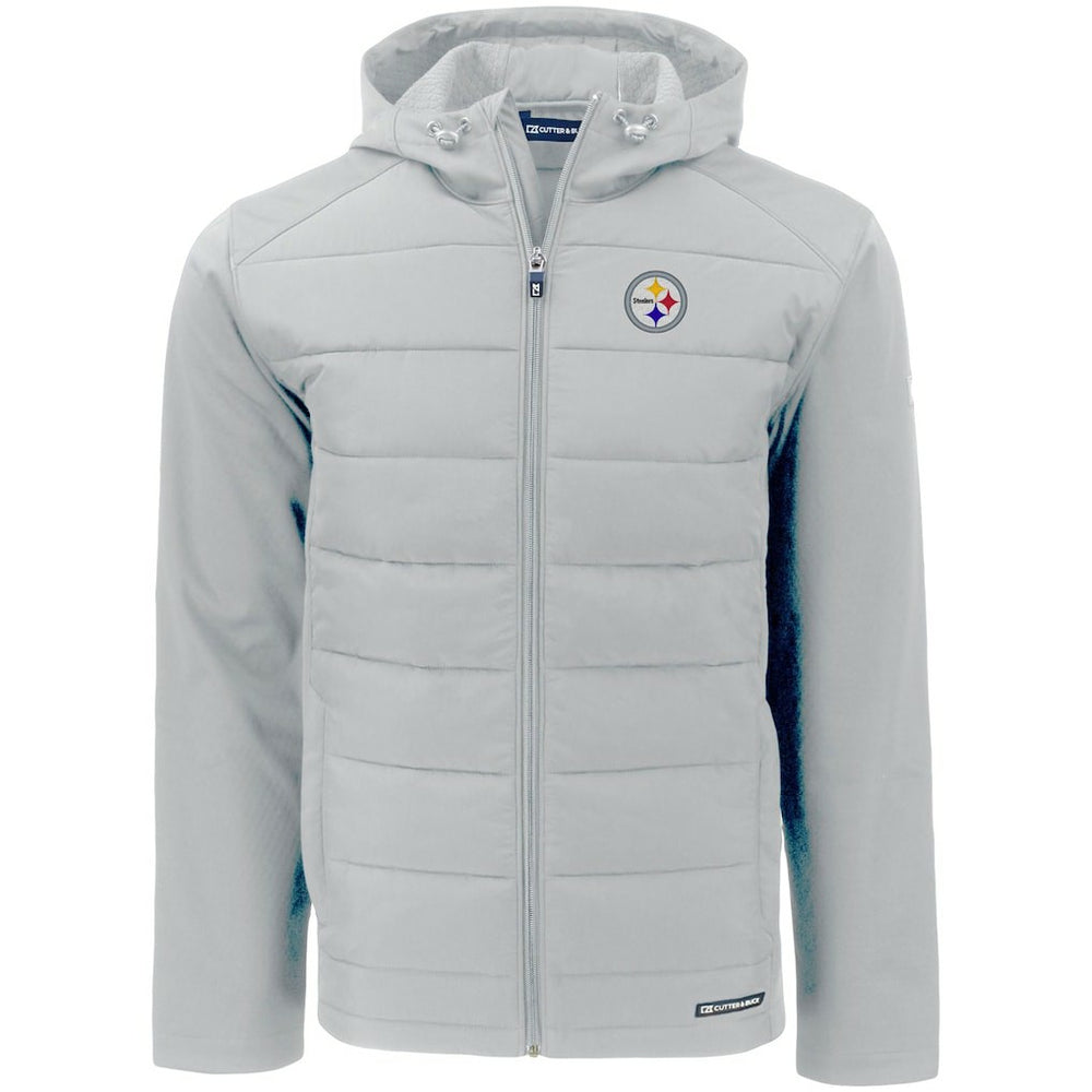 Cutter & Buck Evoke PrimaLoft Hybrid Eco Softshell Recycled Full-Zip Hooded Jacket - Pittsburgh Steelers